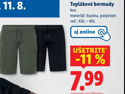 Esmara MEN Teplákové bermudy
