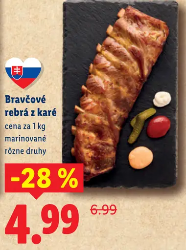 Bravčové rebrá z boku údené