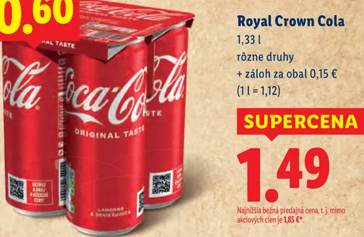 Royal Crown Cola rôzne druhy