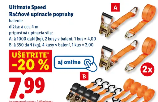Ultimate Speed Račňové upínacie popruhy