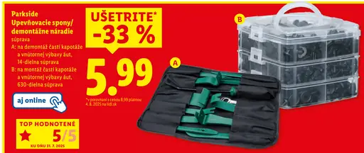 Parkside upevňovacie spony/demontážne náradie