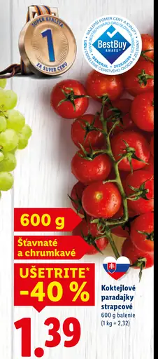 Paradajky koktejlové strapcové