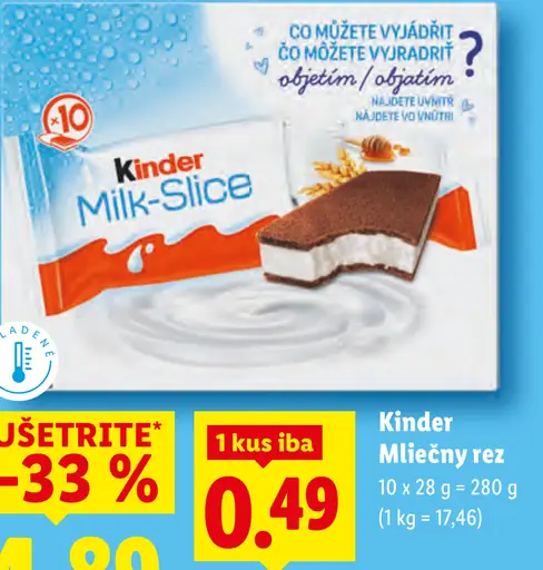 Kinder Mliečny rez