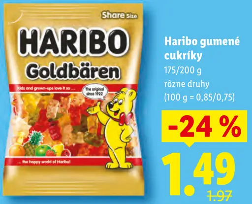 Haribo gumené cukríky