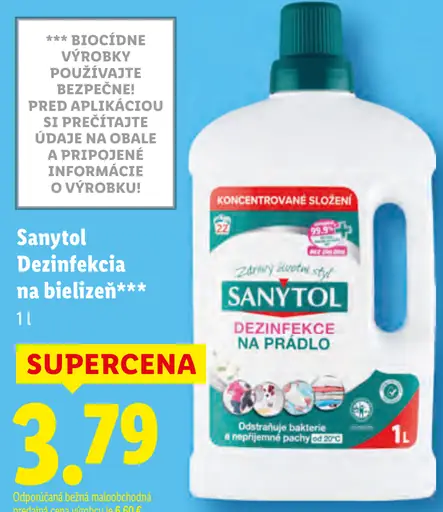 Sanytol dezinfekcia na bielizeň