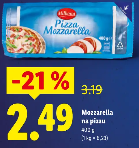 Milbona Mozzarella na pizzu