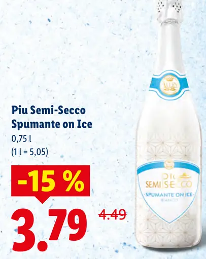 Piu Semi-Secco Spumante on Ice