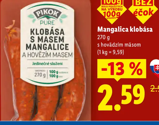Pikok Klobása s mäsom mangalice