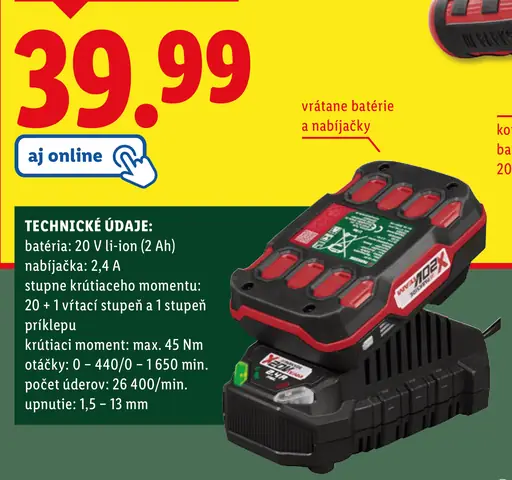 Parkside Aku príklepový vŕtací skrutkovač