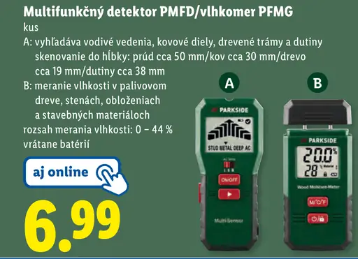 Parkside Multifunkčný detektor PMFD/vlhkomer PFMG