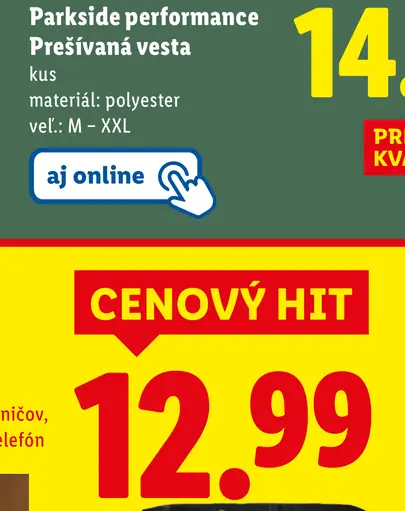 Parkside performance Prešívaná vesta