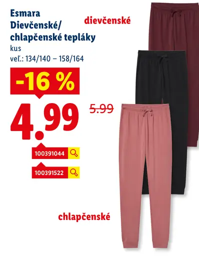 Esmara Dievčenské/chlapčenské tepláky