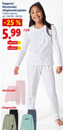 Pepperts! Dievčenské/chlapčenské pyžamo