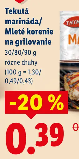 Thymos Tekutá marináda/Mleté korenie na grilovanie