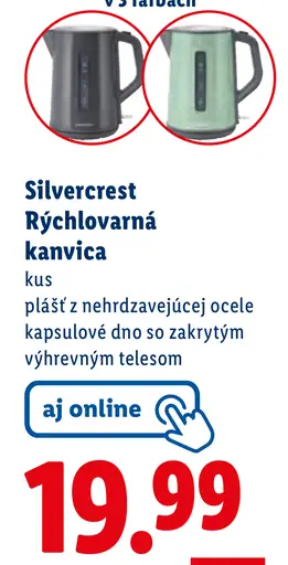 SilverCrest Rýchlovarná kanvica