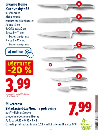 Silvercrest Skladacie dózy/box na potraviny