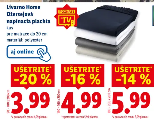 Livarno Home Džersejová napínacia plachta