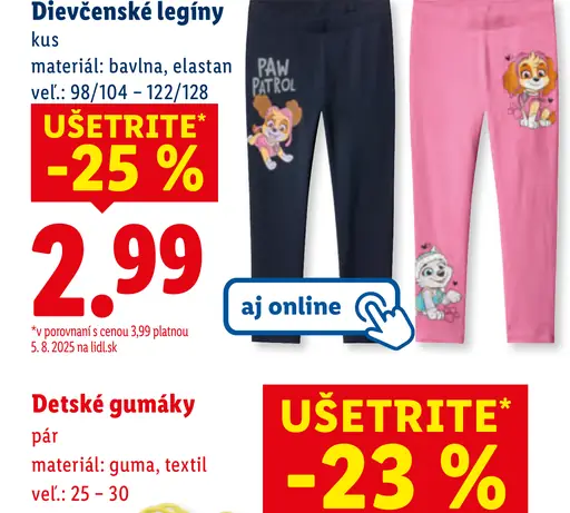 Nickelodeon Dievčenské legíny