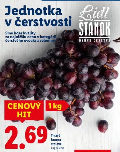 Tmavé hrozno stolové