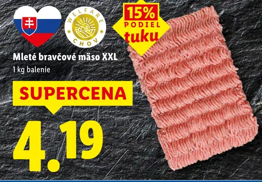 Mleté bravčové mäso XXL