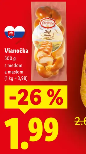 Vianočka s medom a maslom
