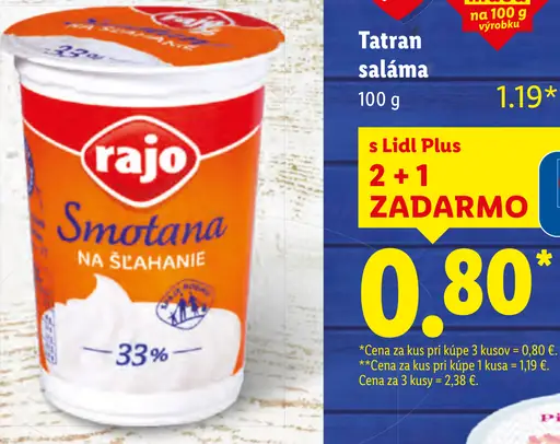 Rajo smotana na šľahanie
