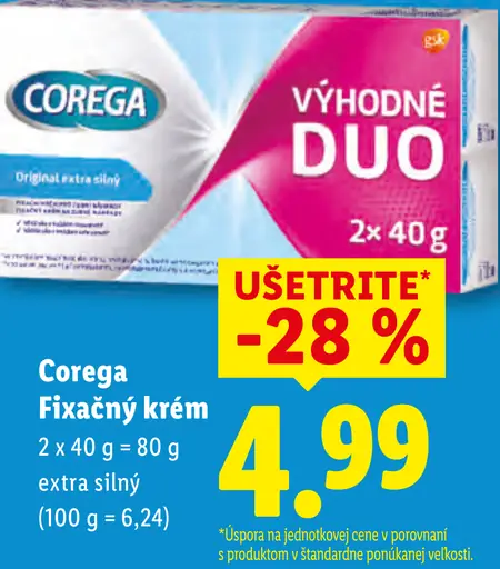 Corega fixačný krém extra silný
