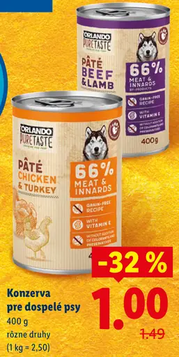 Orlando Puretaste Konzerva pre dospelé psy