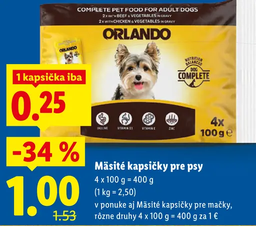 Orlando Mašité kapsičky pre psy