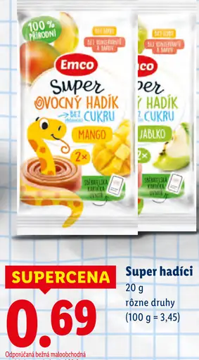 Emco Super ovocný hadíci bez cukru