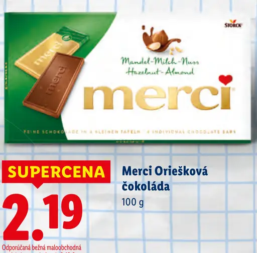 Merci Oriešková čokoláda