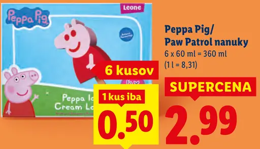 Peppa Pig/Paw Patrol nanuky