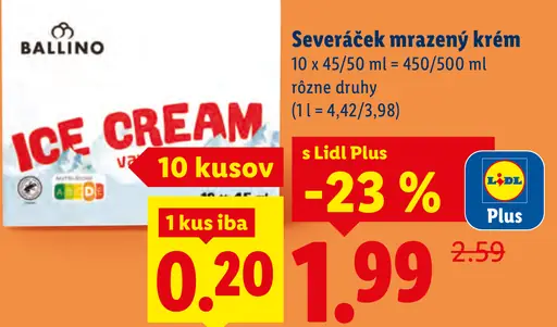 Ballino Seveřáček mrazený krém