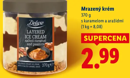 Deluxe Mrazený krém s karamelom a arašidmi