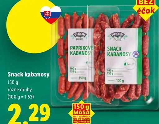 Pikok Pure paprikové kabanosy