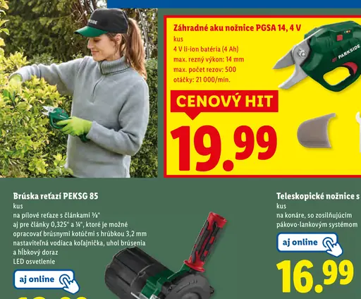Parkside Záhradné aku nožnice PGSA 14