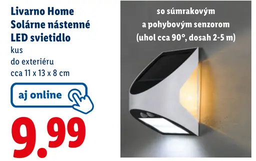Livarno Home Solárne nástenné LED svietidlo