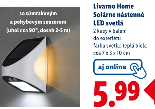 Livarno Home Solárne nástenné LED svetlá