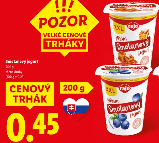 Rajo Bezlaktózový smotanový jogurt