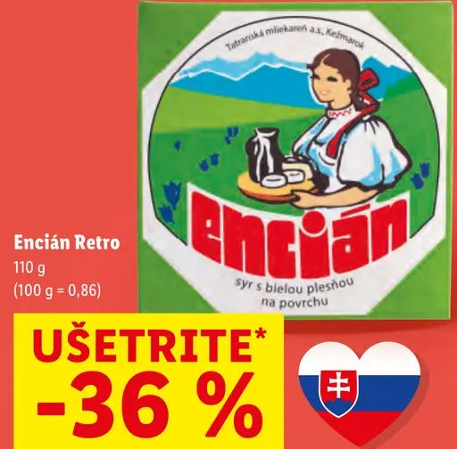 Encián Retro syr s bielou plesňou