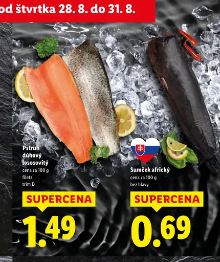 Pstruh dúhový lososovitý fileta