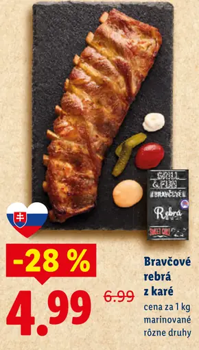Bravčové rebrá z boku údené