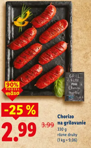 Chorizo na grilovanie