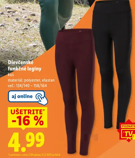 Crivit dievčenské funkčné legíny