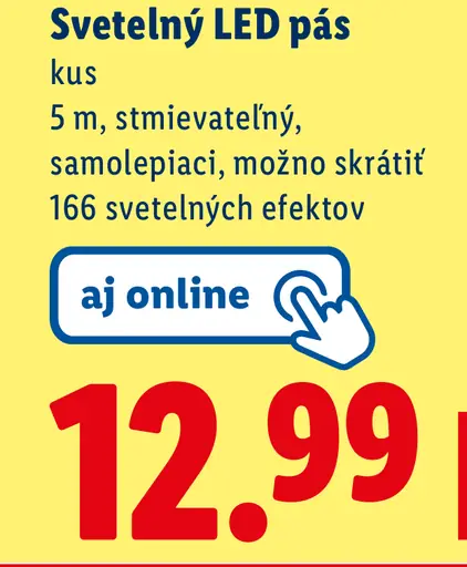 Svetelný LED pás 5 m stmievanie