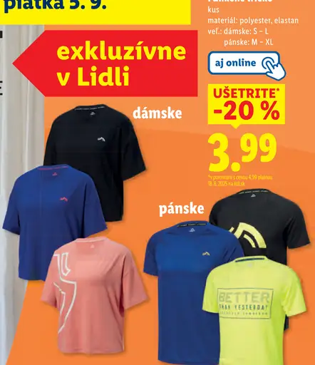 Crivit funkčné tričko