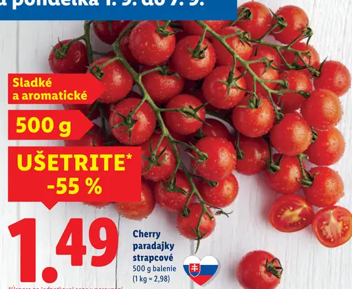 Paradajky cherry strapcové