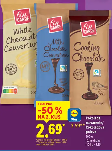 Fin Carré čokoláda na varenie/čokoládová poleva