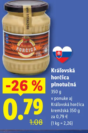 Královská horčica plnotučná