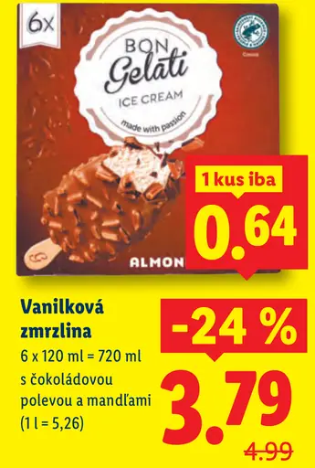 Bon Gelati Vanilková zmrzlina